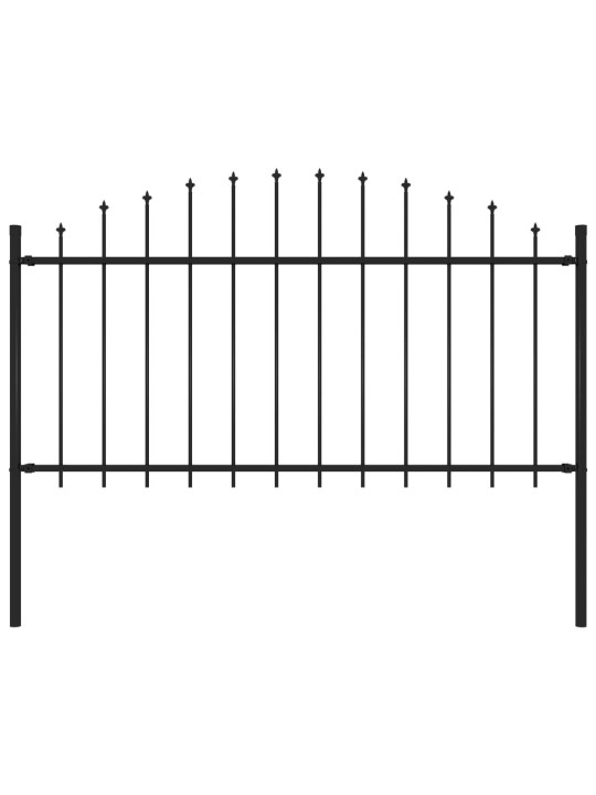 Puutarha-aita keihäskärjillä teräs (1,25-1,5)x1,7 m musta
