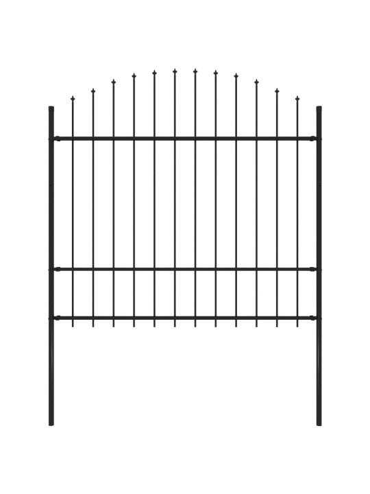Puutarha-aita keihäskärjillä teräs (1,5-1,75)x1,7 m musta