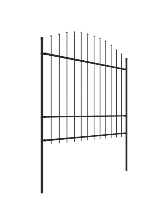 Puutarha-aita keihäskärjillä teräs (1,5-1,75)x1,7 m musta