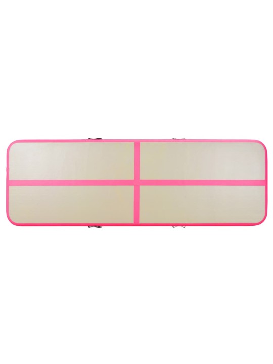 Puhallettava voimistelumatto pumpulla 300x100x10 cm PVC pinkki