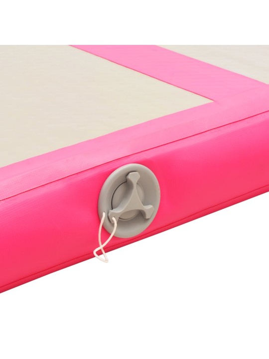 Täytettävä voimistelumatto pumpulla 500x100x10 cm PVC pinkki