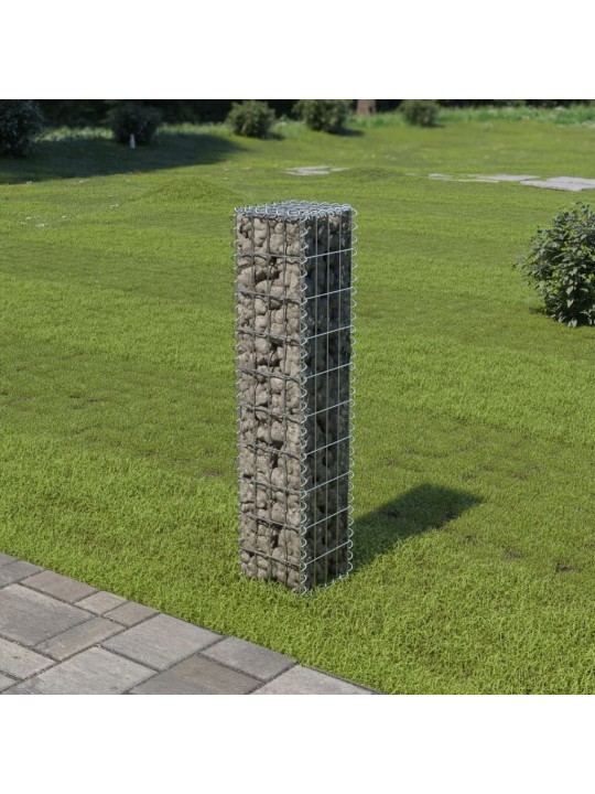 Gabion-kivikori kansilla galvanoitu teräs 20x20x100 cm