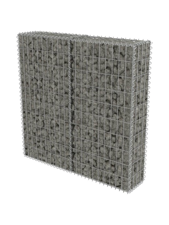 Gabion-kivikori kansilla galvanoitu teräs 100x20x100 cm