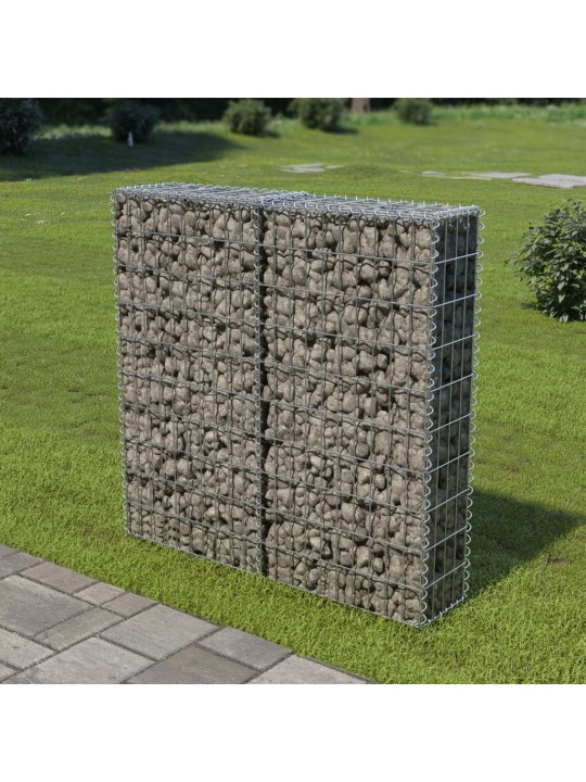 Gabion-kivikori kansilla galvanoitu teräs 100x20x100 cm