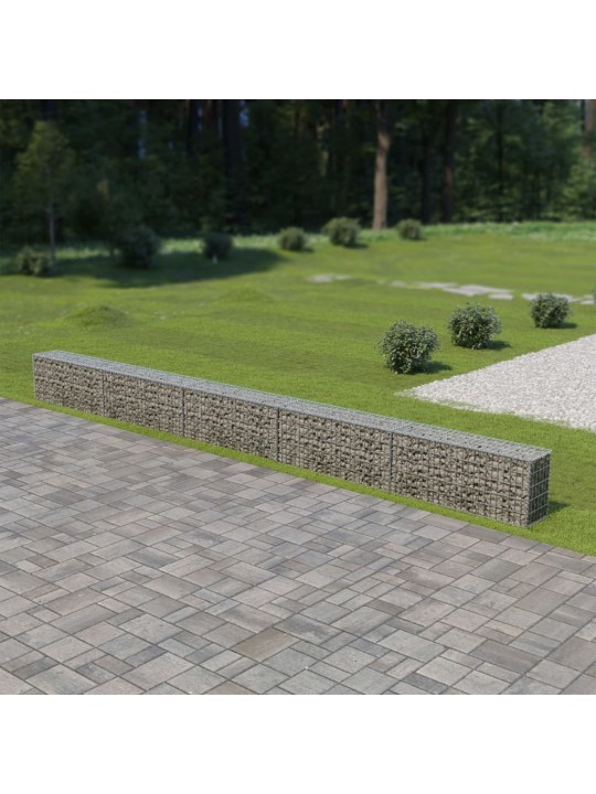 Gabion-kivikori kansilla galvanoitu teräs 600x30x50 cm