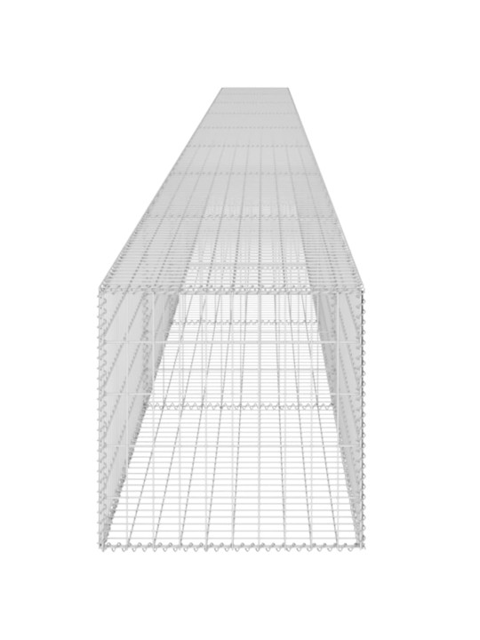 Gabionseinä kansilla galvanoitu teräs 900x50x50 cm