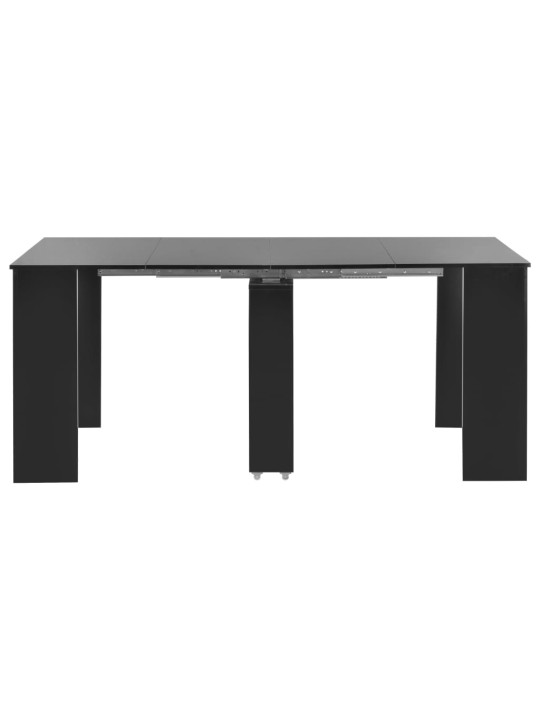 Jatkettava ruokapöytä korkeakiilto musta 175x90x75 cm