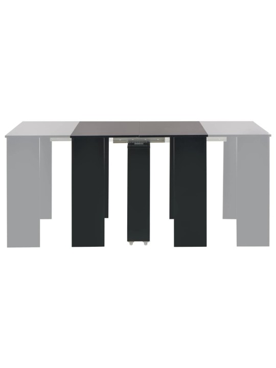 Jatkettava ruokapöytä korkeakiilto musta 175x90x75 cm