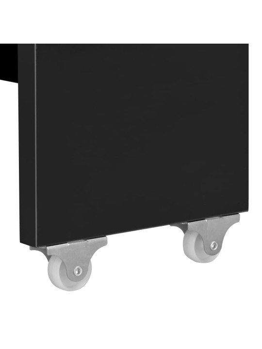 Jatkettava ruokapöytä korkeakiilto musta 175x90x75 cm