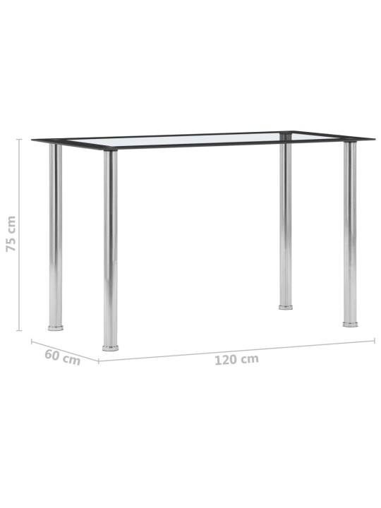 Ruokapöytä musta ja läpinäkyvä 120x60x75 cm karkaistu lasi