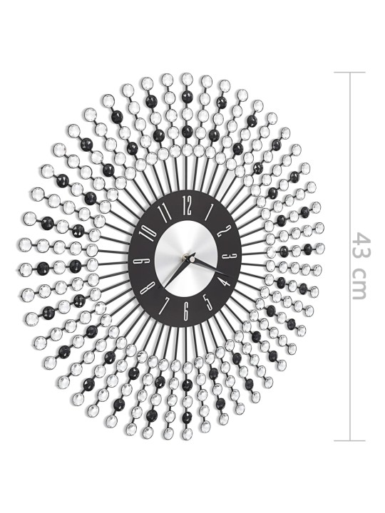 Seinäkello metalli 43 cm musta