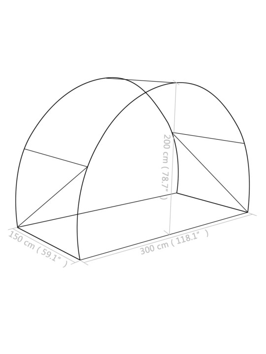 Kasvihuone 4,5 m² 300x150x200 cm