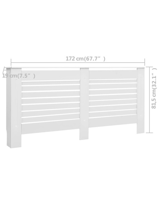 Lämpöpatterin suoja MDF 172x19x81,5 cm valkoinen