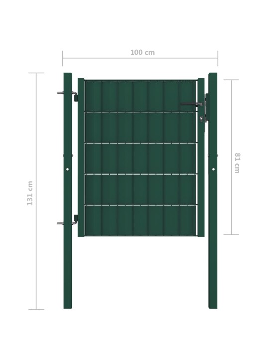 Pihaportti PVC ja teräs 100x81 cm vihreä