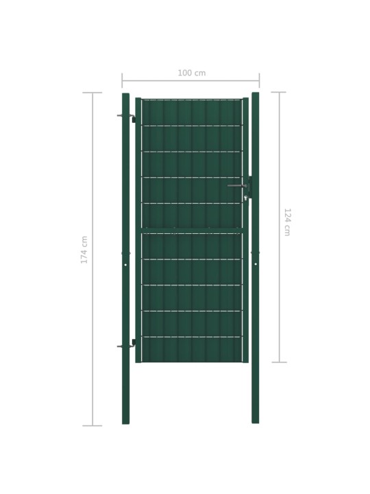 Pihaportti PVC ja teräs 100x124 cm vihreä