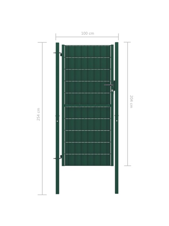 Pihaportti PVC ja teräs 100x204 cm vihreä