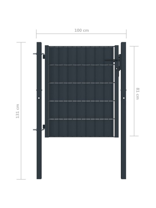 Pihaportti PVC ja teräs 100x81 cm antrasiitti