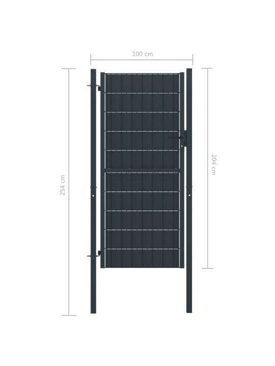 Pihaportti PVC ja teräs 100x204 cm antrasiitti