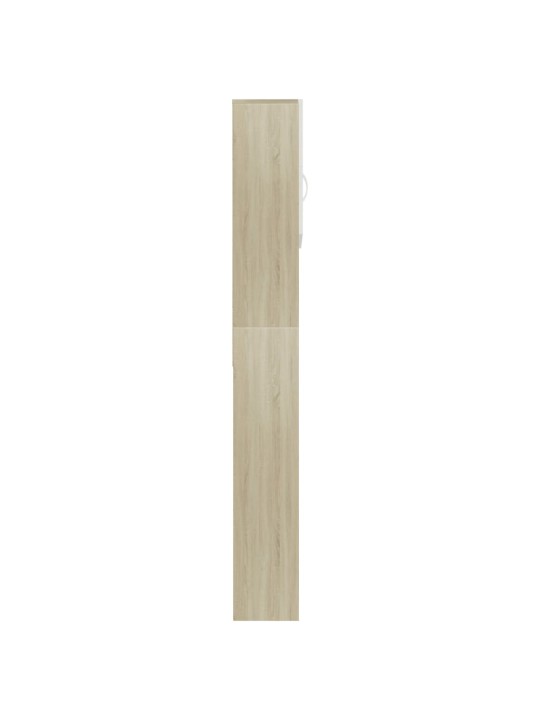 Pesukonekaappi valkoinen ja sonoma tammi 64x25,5x190 cm