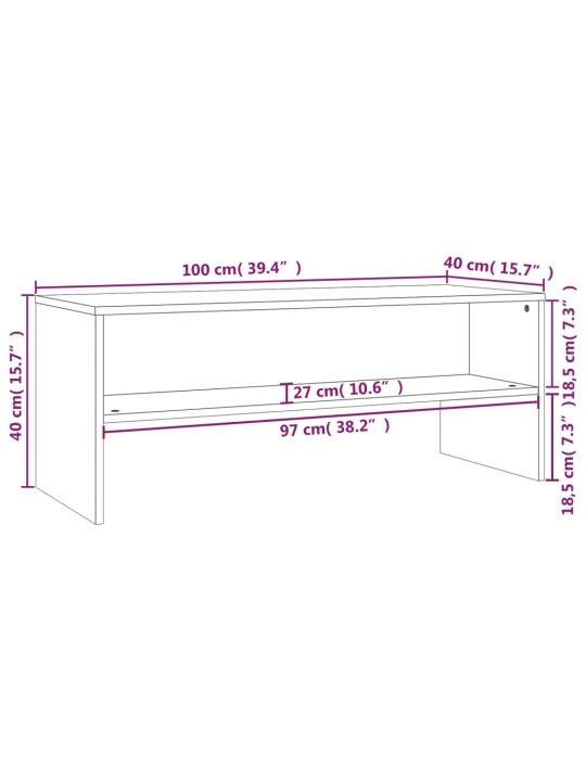 TV-taso musta 100x40x40 cm lastulevy