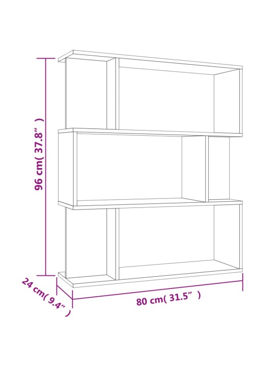 Kirjahylly/tilanjakaja Sonoma tammi 80x24x96 cm lastulevy