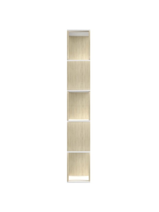 Kirjahylly/tilanjakaja valk/sonoma tammi 80x24x159 cm