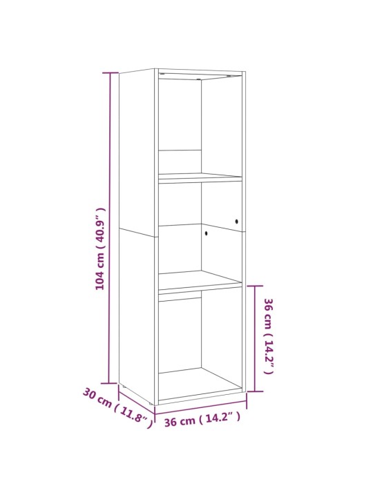 Kirjakaappi Sonoma tammi 36x30x114 cm lastulevy