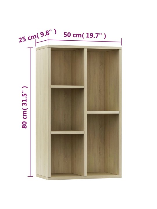 Kirjahylly/senkki Sonoma tammi 50x25x80 cm lastulevy