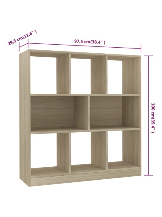 Kirjahylly Sonoma tammi 97,5x29,5x100 cm lastulevy