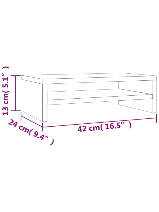 Näyttökoroke betoninharmaa 42x24x13 cm lastulevy