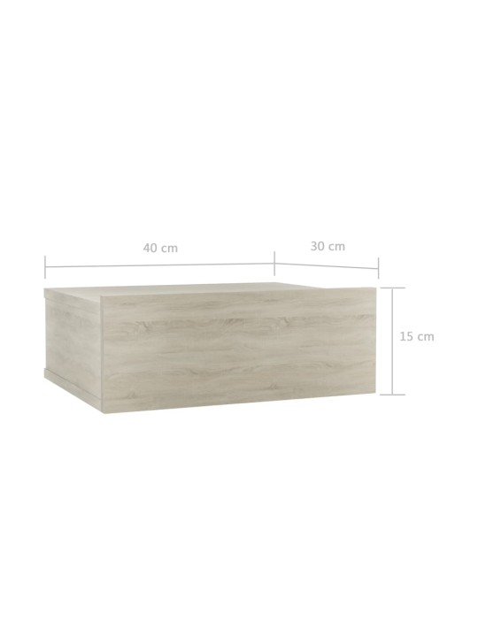 Kelluva yöpöytä Sonoma tammi 40x30x15 cm lastulevy