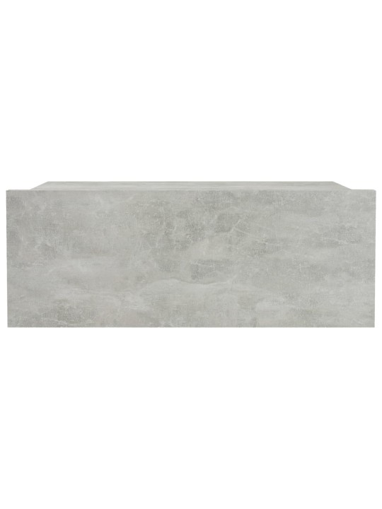 Kelluvat yöpöydät 2 kpl betoninharmaa 40x30x15 cm lastulevy