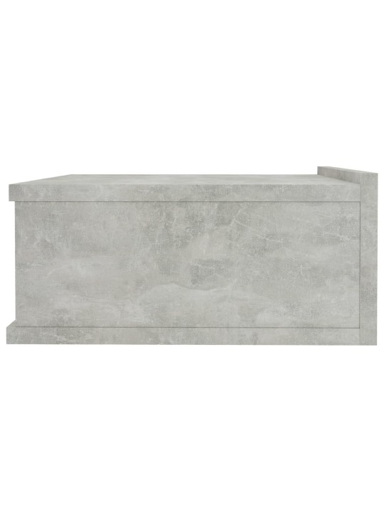 Kelluvat yöpöydät 2 kpl betoninharmaa 40x30x15 cm lastulevy