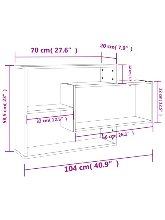 Seinähyllyt Sonoma-tammi 104x20x58,5 cm lastulevy