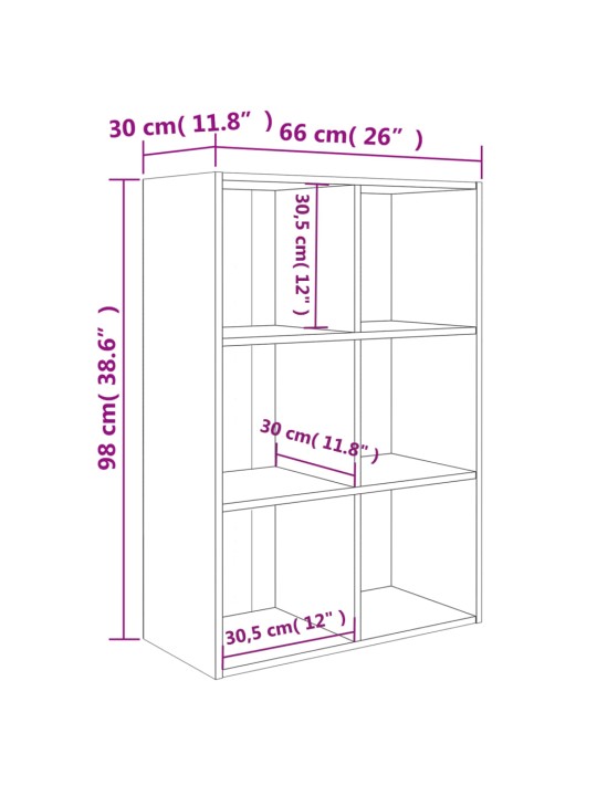 Kirjahylly/senkki musta 66x30x97,8 cm lastulevy