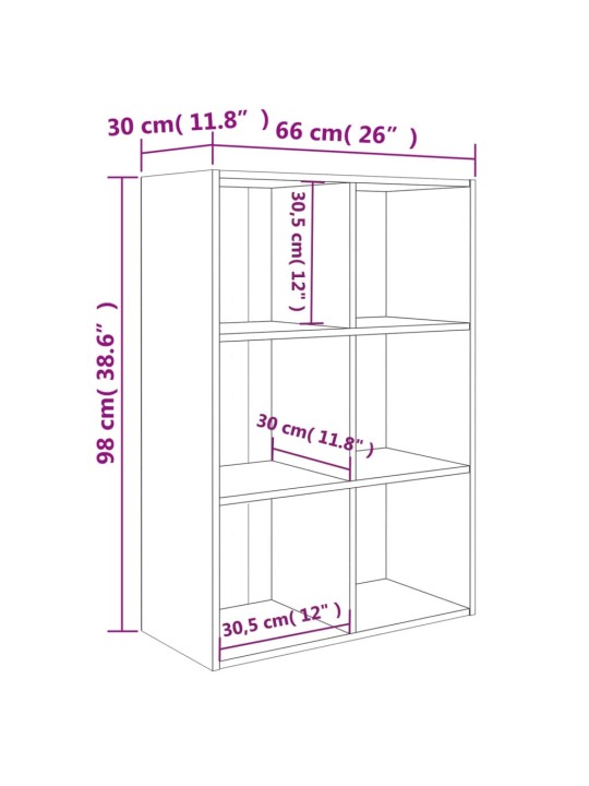 Kirjahylly/senkki Sonoma tammi 66x30x97,8 cm lastulevy