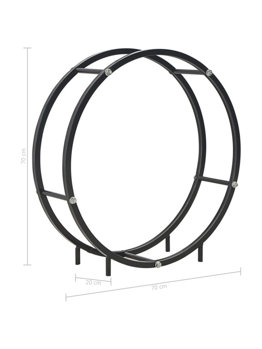 Polttopuuteline musta 70x20x70 cm teräs