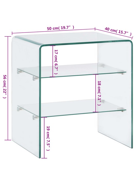Sohvapöytä 50x40x56 cm karkaistu lasi