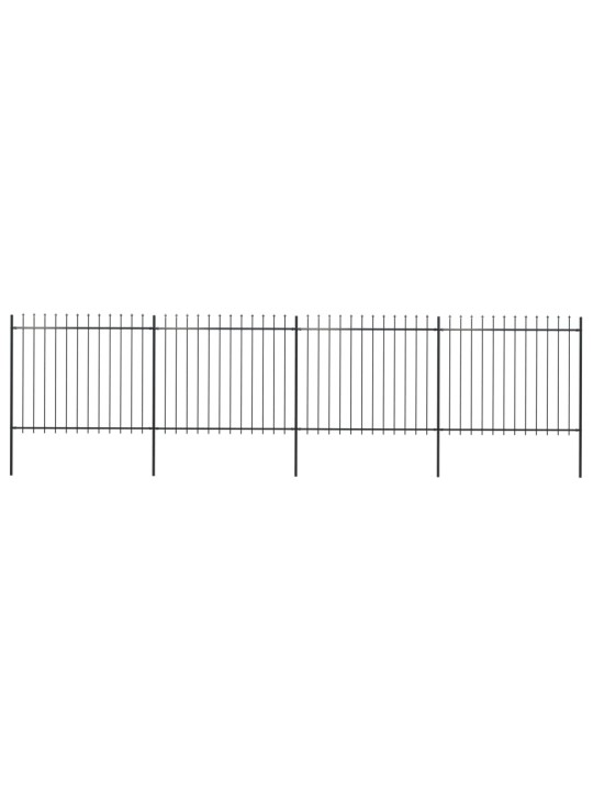 Puutarha-aita keihäänkärjillä 6,8x1,5 m teräs musta