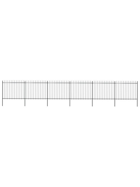 Puutarha-aita keihäänkärjillä 10,2x1,5 m teräs musta