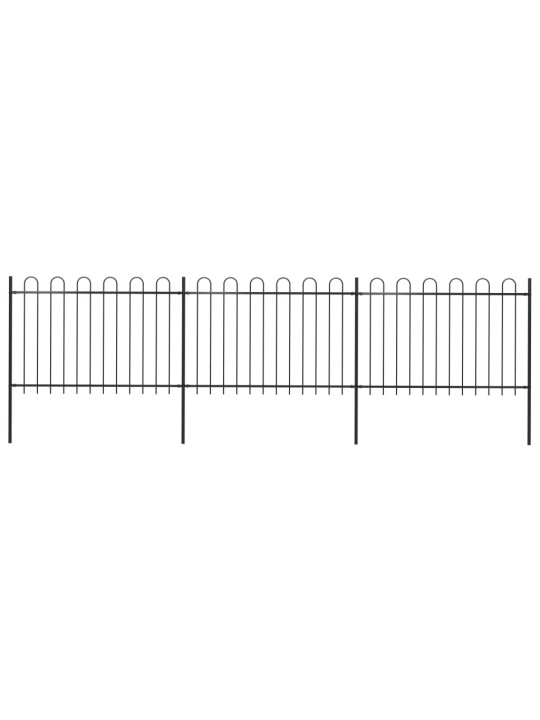 Puutarha-aita kaarikärjillä 5,1x1,2 m teräs musta