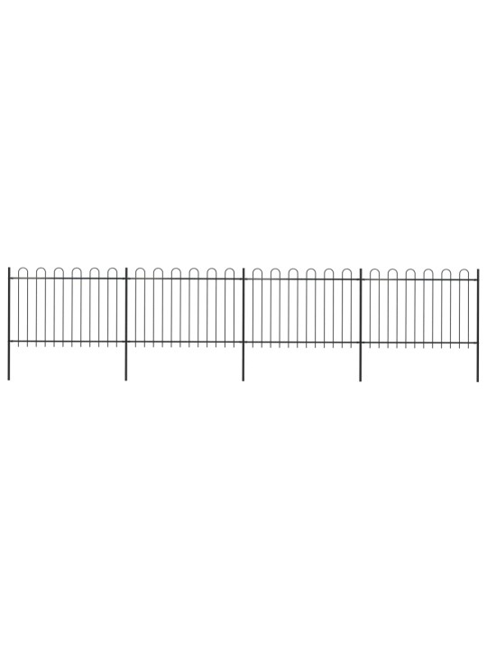 Puutarha-aita kaarikärjillä 6,8x1,2 m teräs musta