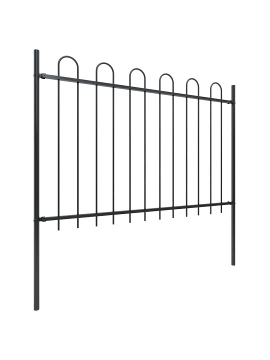 Puutarha-aita kaarikärjillä 6,8x1,2 m teräs musta