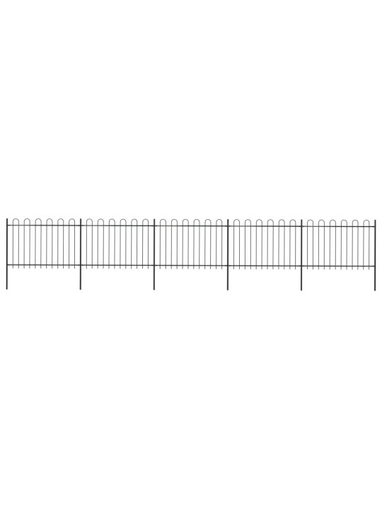 Puutarha-aita kaarikärjillä 8,5x1,2 m teräs musta