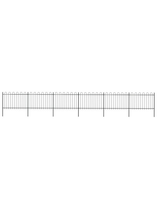 Puutarha-aita kaarikärjillä 10,2x1,2 m teräs musta