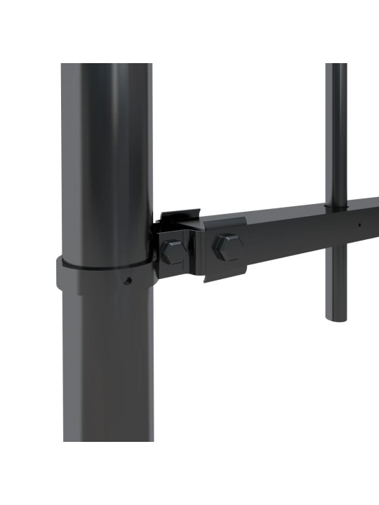 Puutarha-aita kaarikärjillä 10,2x1,2 m teräs musta
