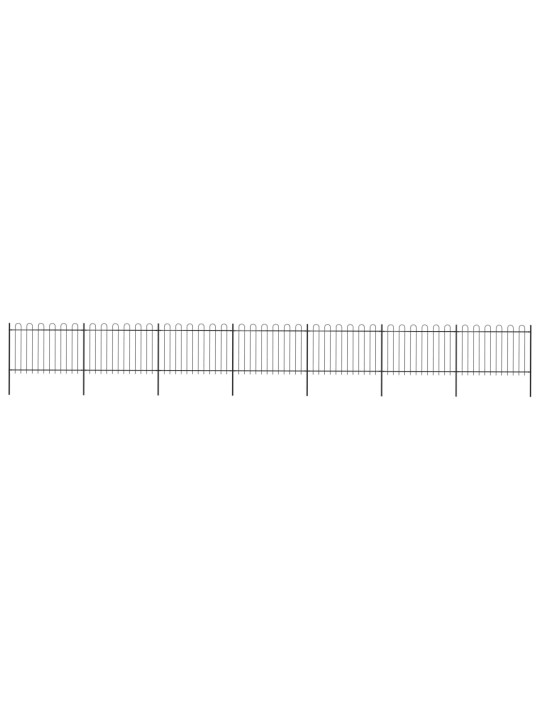Puutarha-aita kaarikärjillä 11,9x1,2 m teräs musta