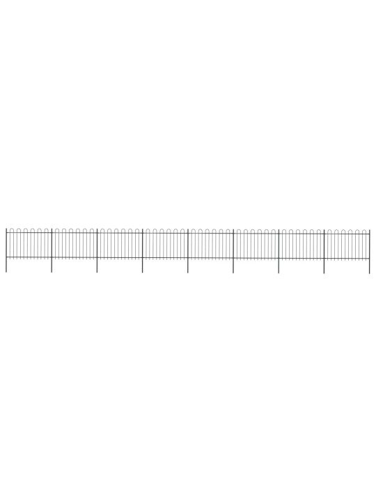 Puutarha-aita kaarikärjillä 13,6x1,2 m teräs musta