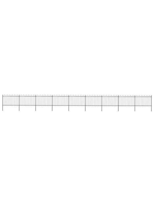 Puutarha-aita kaarikärjillä 15,3x1,2 m teräs musta