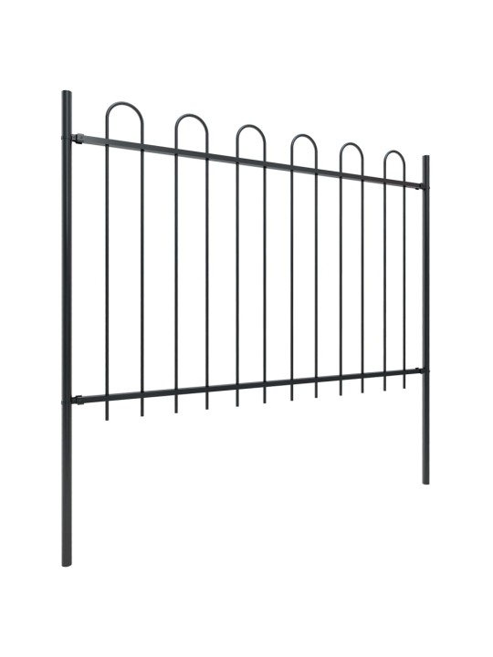 Puutarha-aita kaarikärjillä 15,3x1,2 m teräs musta